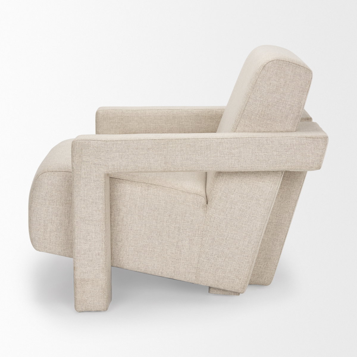 Sovereign Oatmeal Fully Upholstered Accent Chair, by Mercana, 28.25" length x 34.75" width x 29.5" height View 8