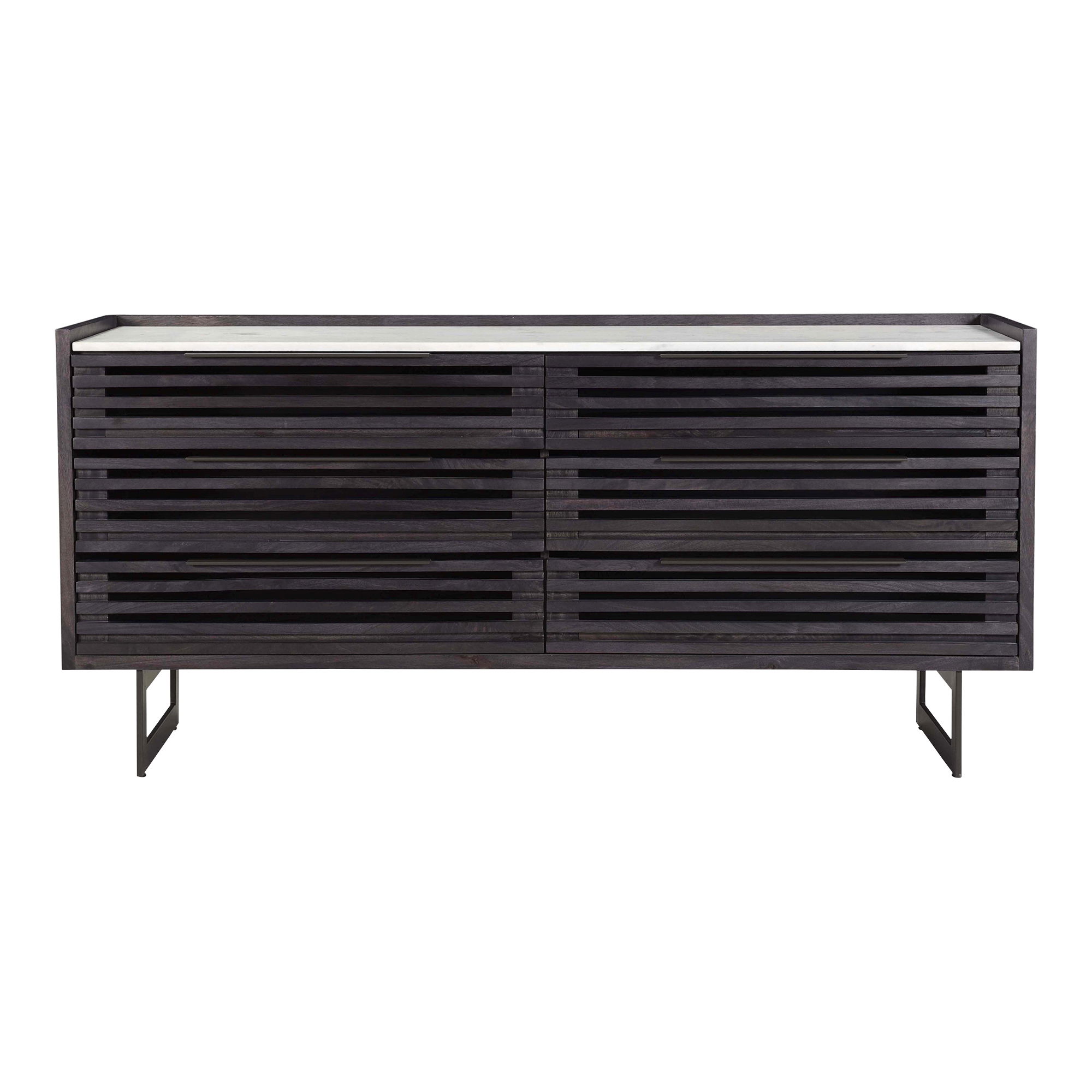 Paloma 6 Drawer Dresser Black Charcoal Grey large image 