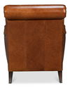 Gaston Distilled Leather Chair, Brown, Seating by Sarreid, 45659" length x 40" width x 38" height thumbnail 10