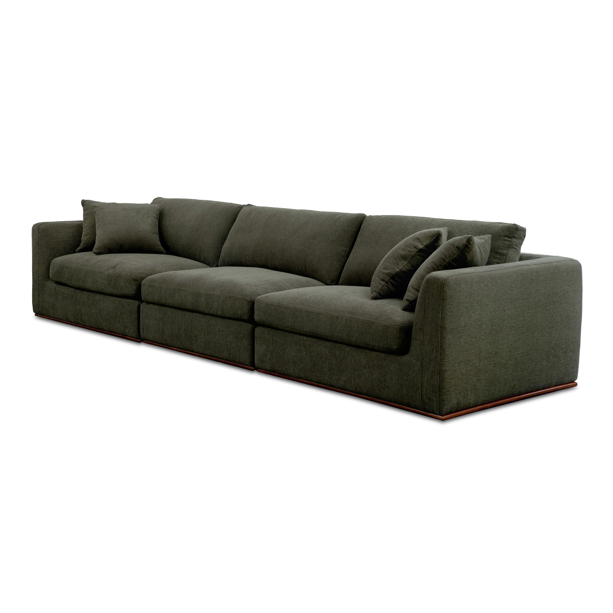 Rue Modular Sofa Dark Green, Sofas & Sectional by Moe's Home, 136.2" width x 23.6" height x 41" depth View 3