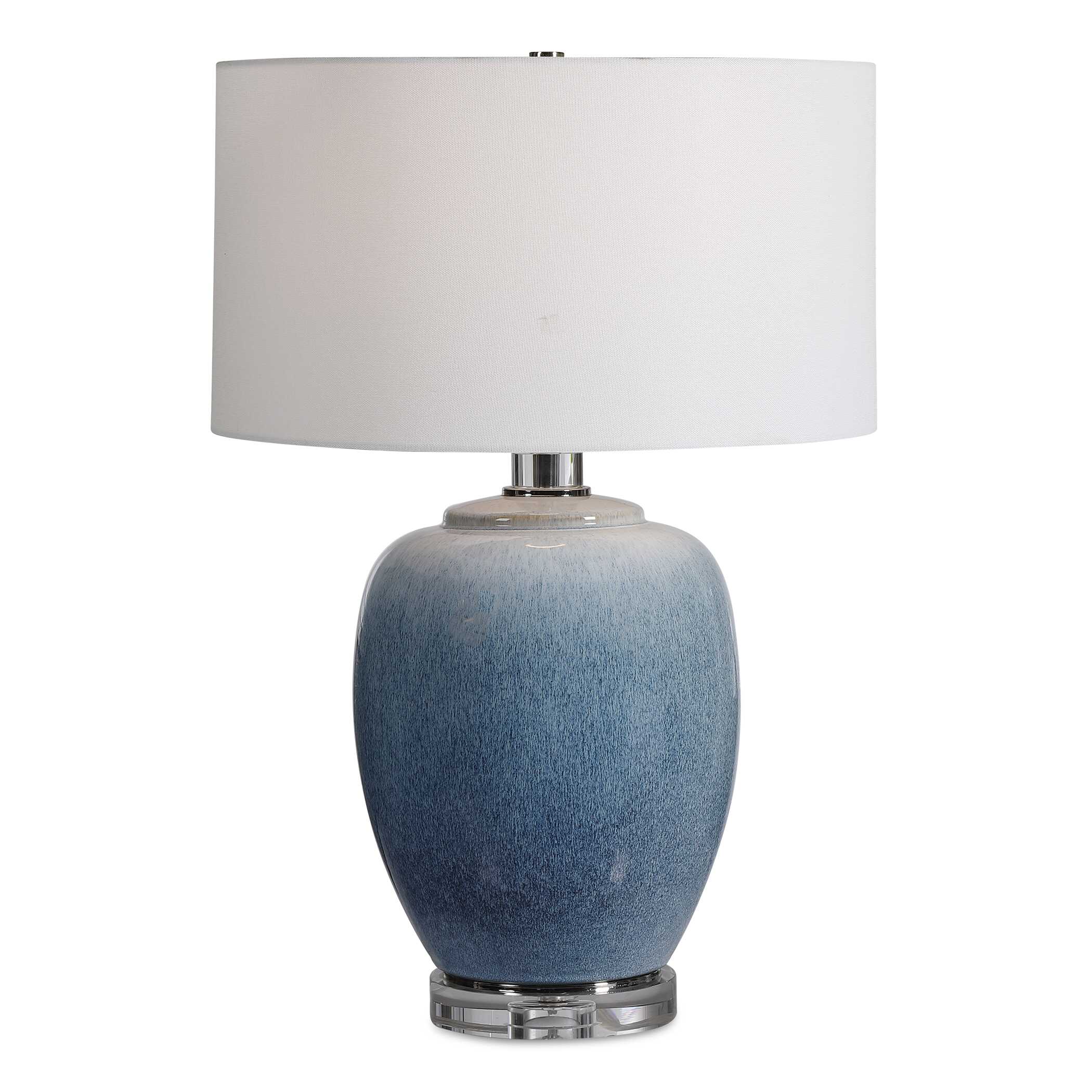 Blue Waters Ceramic Table Lamp, by Uttermost, 18" width x 26.5" height x 18" depth View 1
