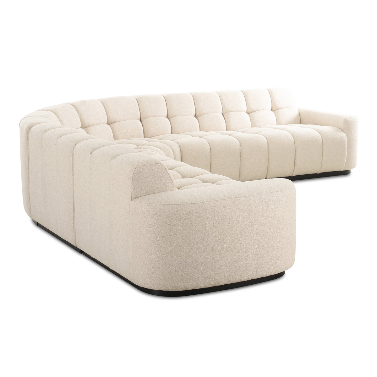 Roman L-shaped Sectional Oat, Sectional Sofa by Moe's Home, 118" width x 26.5" height x 118" depth View 3