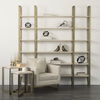Taunton 80L x 10.5W x 90H Light Brown Wood with Gold Metal Frame 6 Tier Shelving Unit thumbnail 2