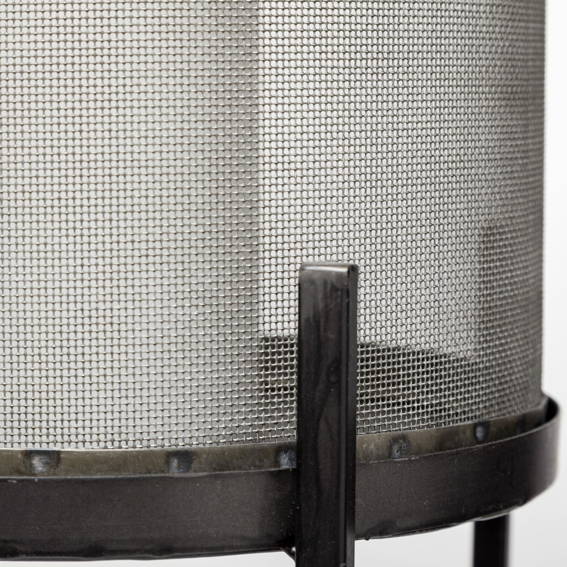 Steen Set of Two Black Meshed Metal Candle Holder Lanterns, Lighting by Mercana, 10" length x 10" width x 31" height View 6