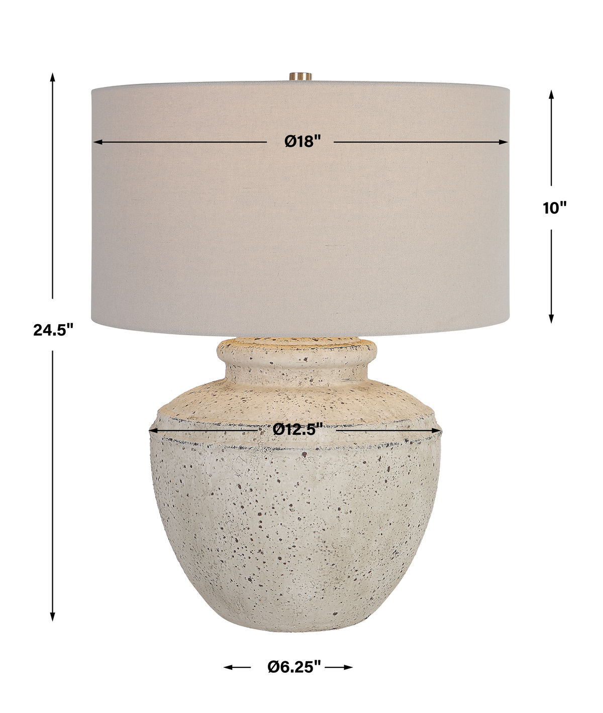 Artifact Aged Stone Table Lamp, by Uttermost, 18" width x 24.5" height x 18" depth View 3