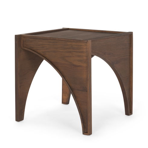 Laraya Medium Brown Wood with Arches End Table