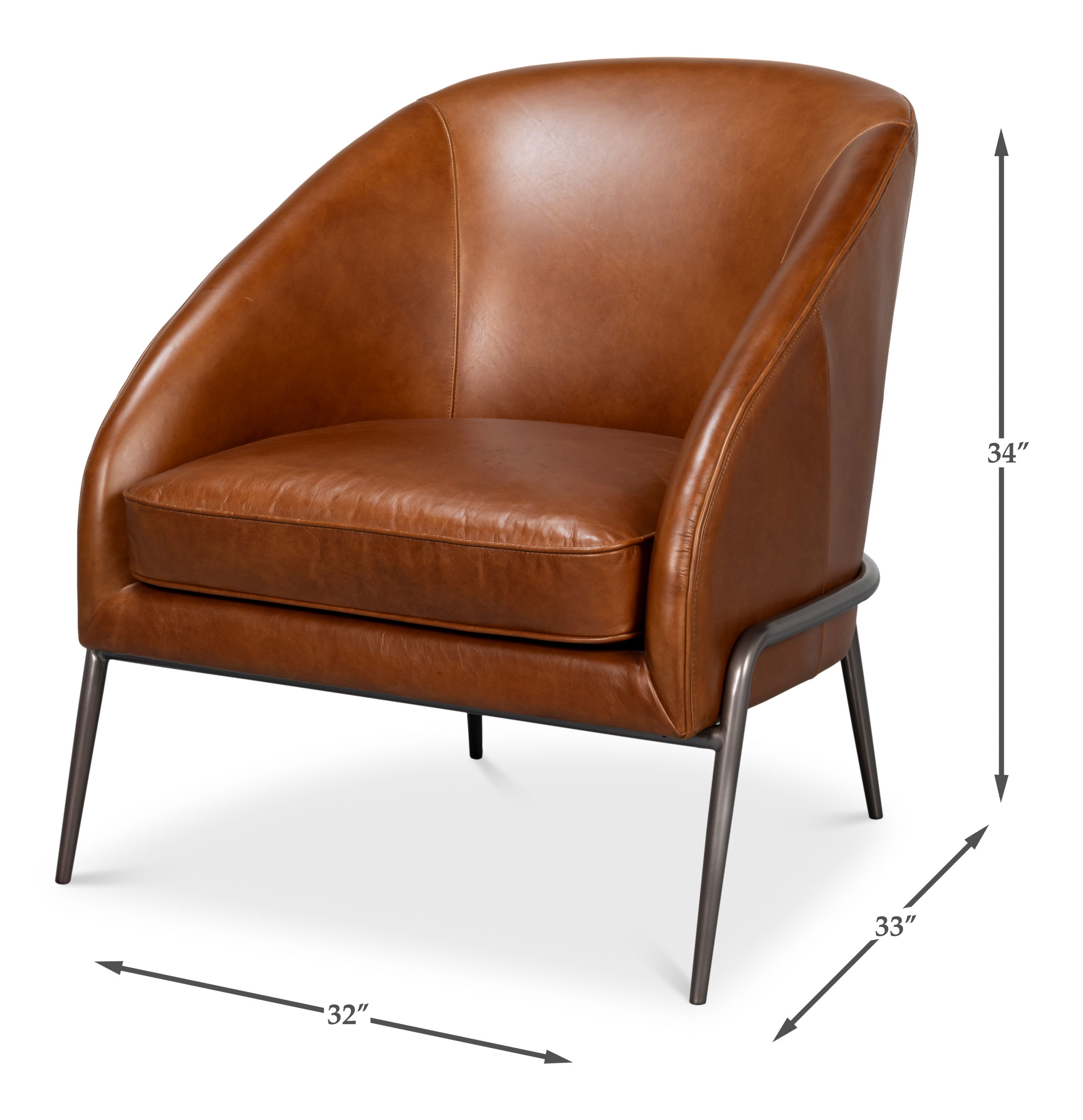 Simmons Leather Chair, Havana Brown large image 
