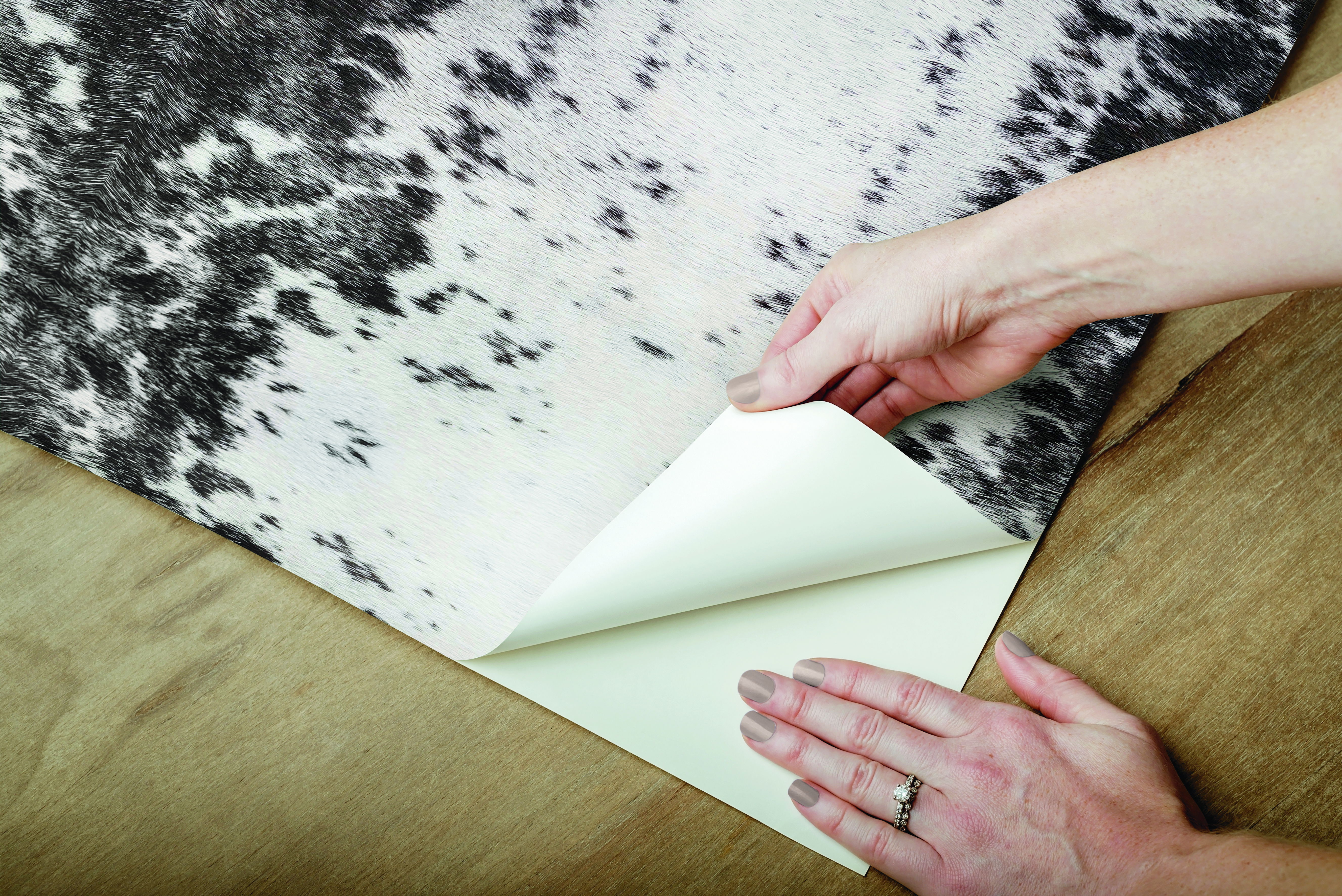 Marbled Appaloosa Black Peel & Stick Wallpaper large image 