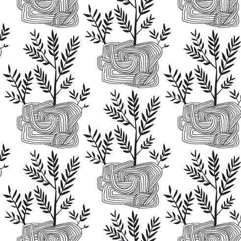 Seedlings Black Peel & Stick Wallpaper