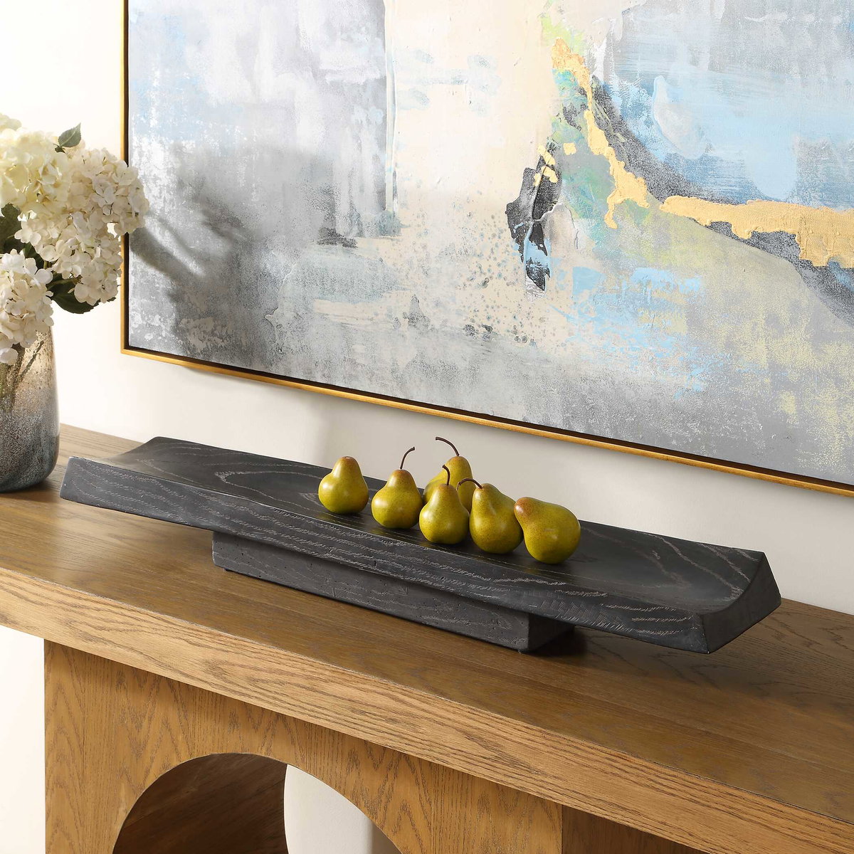 Ciaran Indoor-Outdoor Wooden Tray, Decorative Tray by Uttermost, 36.75" width x 5" height x 7" depth View 2