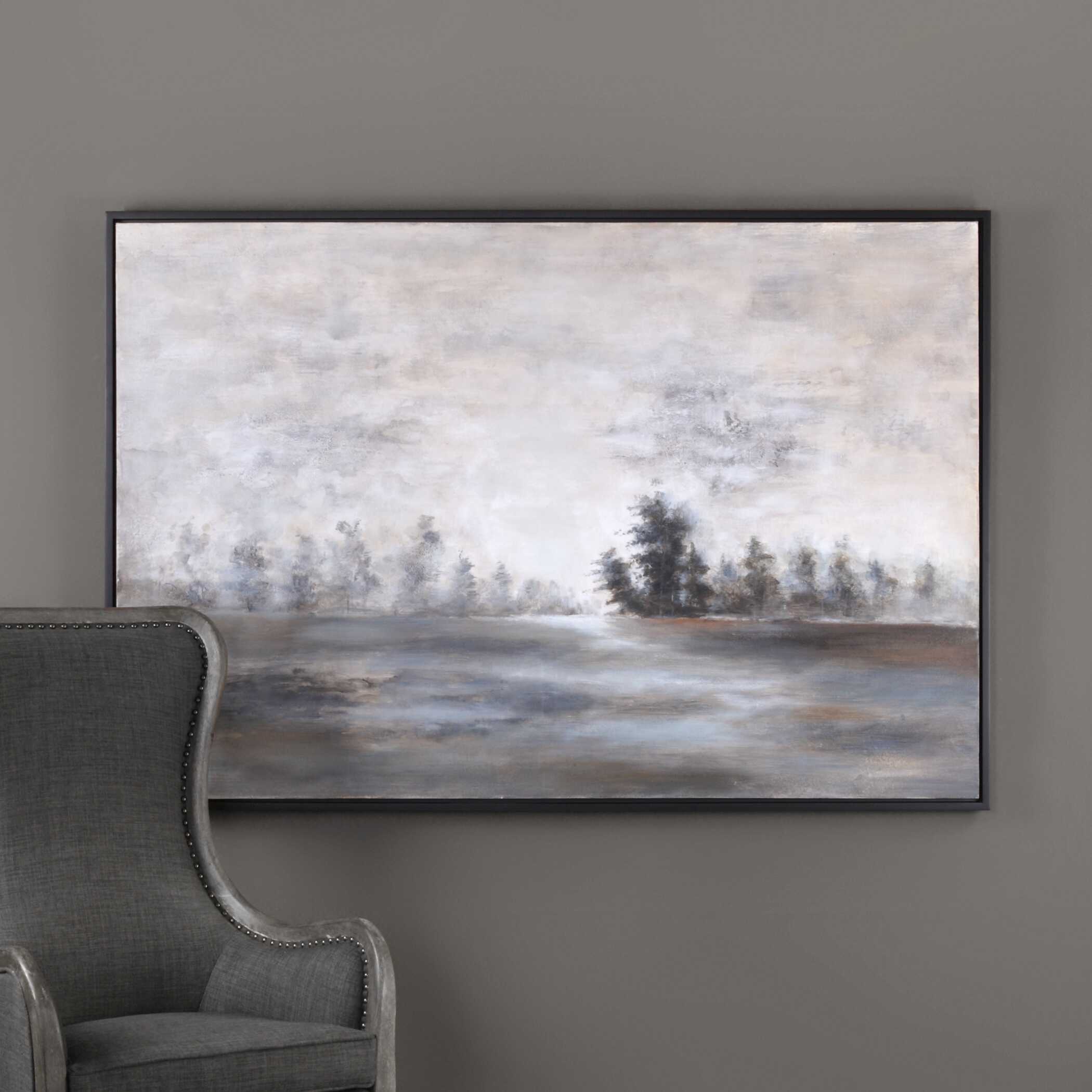 Evening Mist Landscape Art, Painting by Uttermost, 73.37" width x 49.37" height x 1.5" depth View 2