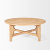 Taylin Light Brown Wood Round Coffee Table, by Mercana, 39" length x 39" width x 16.75" height thumbnail 4