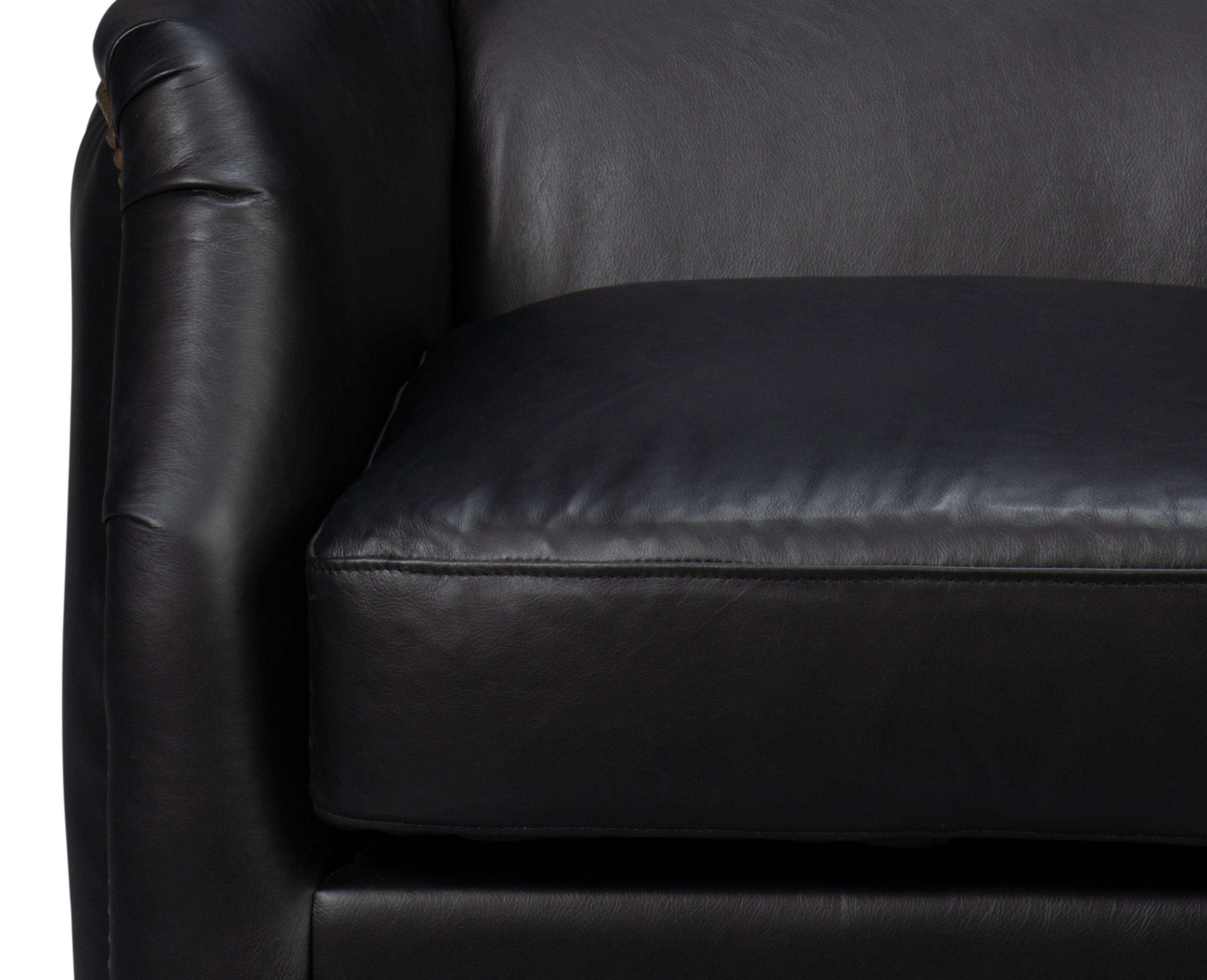 Baker Leather Swivel Chair, Onyx Black large image 