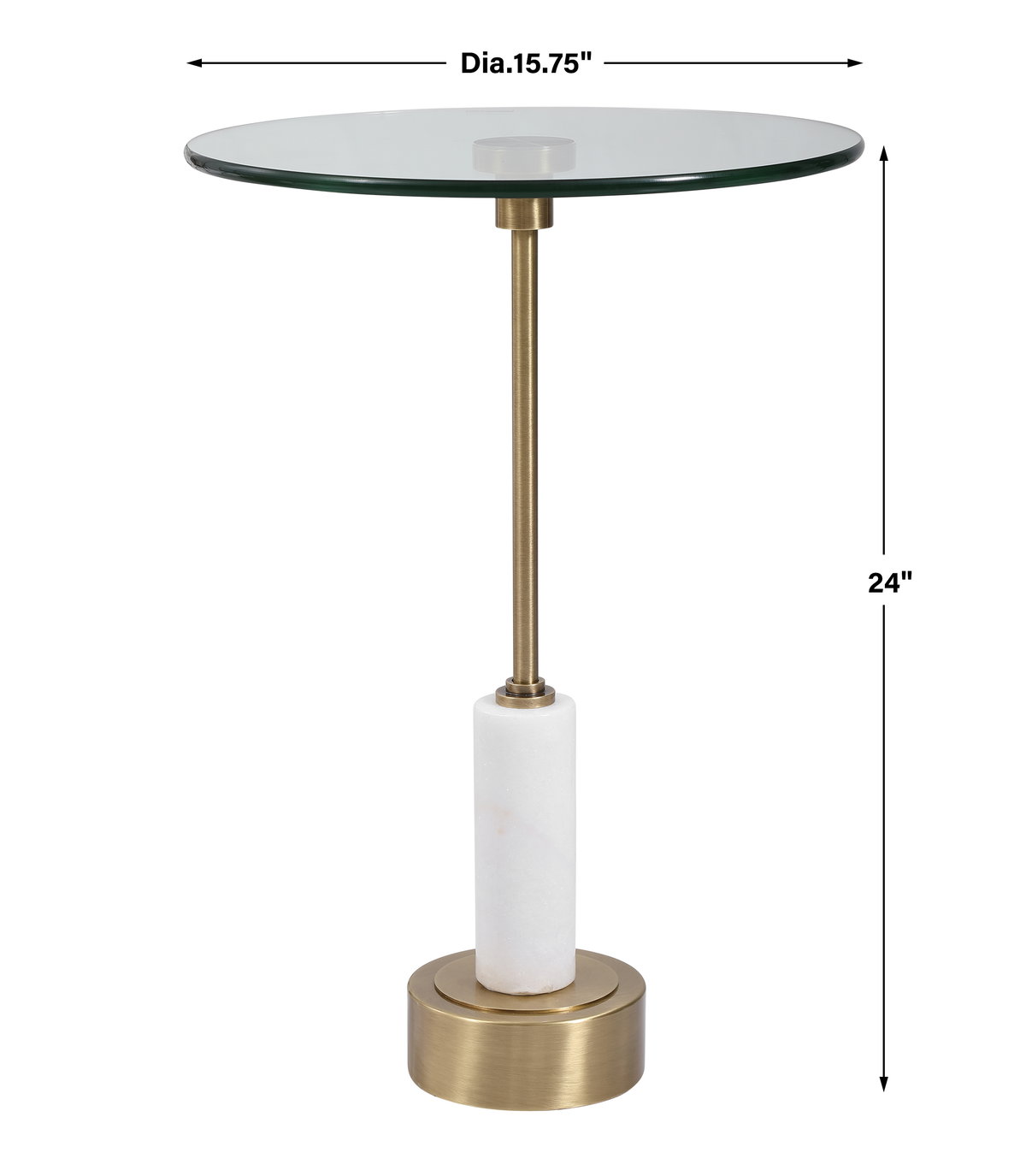 Portsmouth Round Accent Table, Side & End Table by Uttermost, 15.75" width x 24" height x 15.75" depth View 3