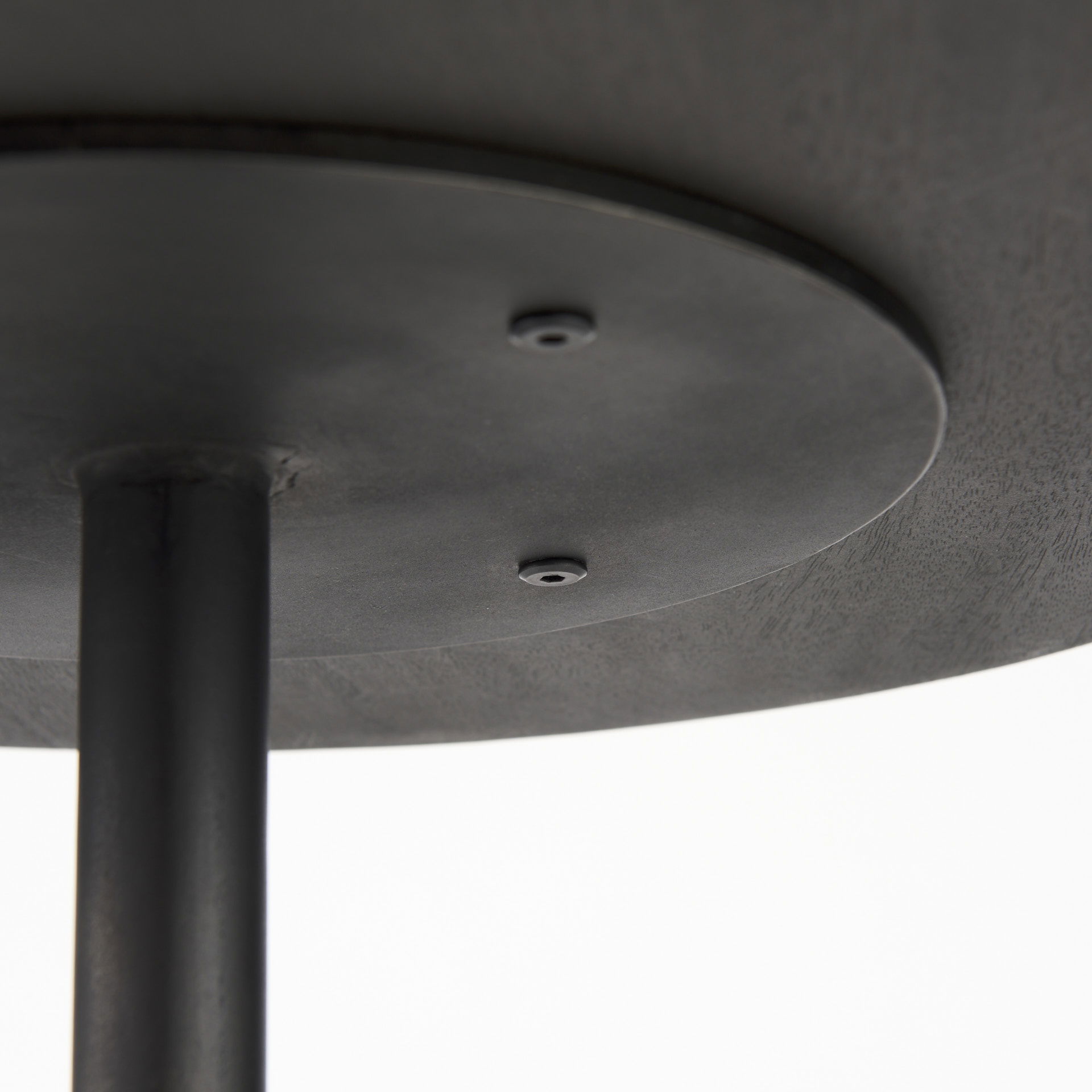 Maxwell 20' Round Dark Brown Wood with Black Metal Pedestal Side Table large image 