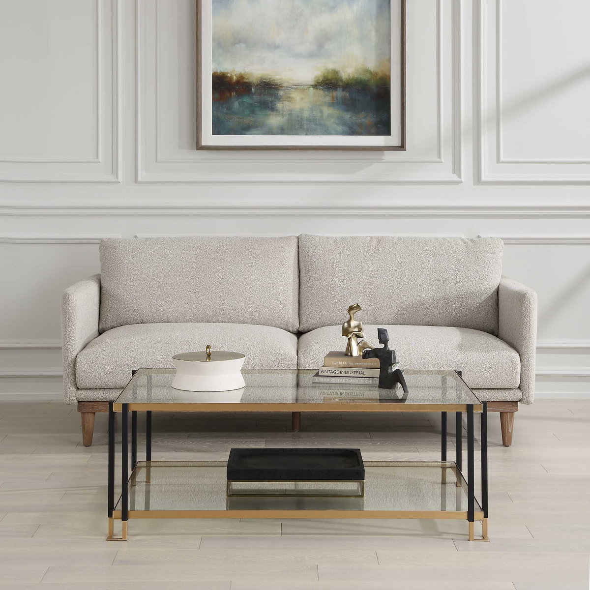 Kentmore Glass Coffee Table, by Uttermost, 48" width x 17" height x 30" depth View 4