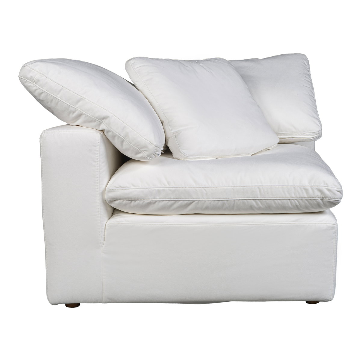 Terra Condo Corner Chair Cream White, Sectional Sofa by Moe's Home, 38" width x 32" height x 38" depth View 4