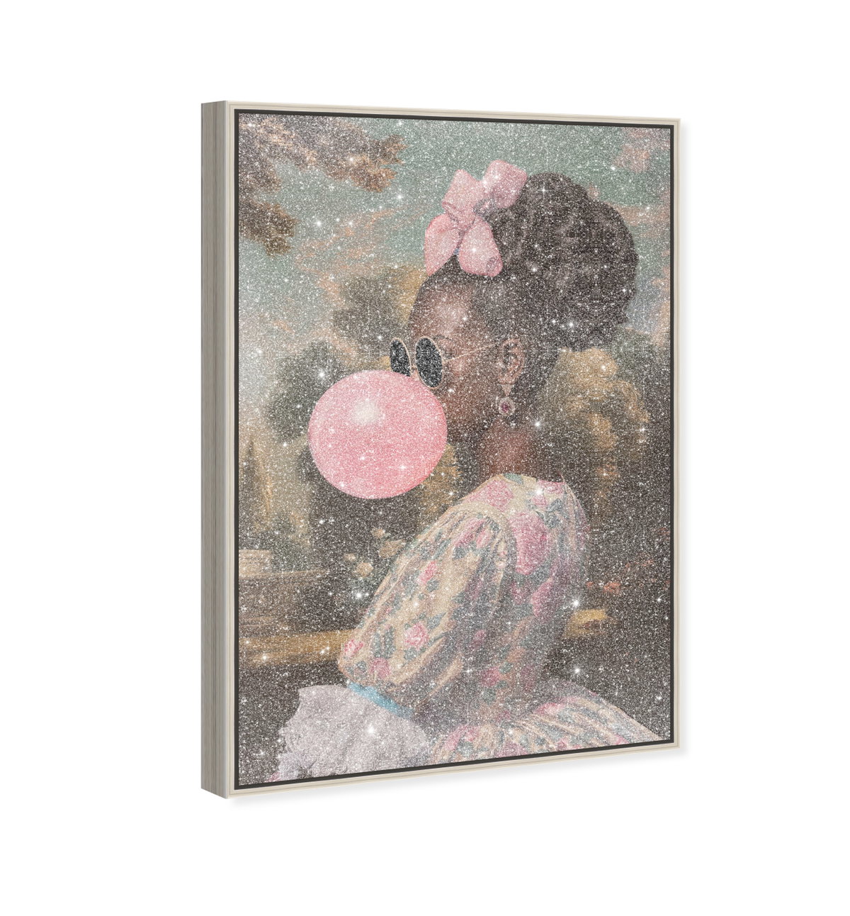 Roses and Rebellion - With Diamond Dust and Glitter (Black Glitter, Diamond Dust), Art by Oliver Gal,  24x36 View 2