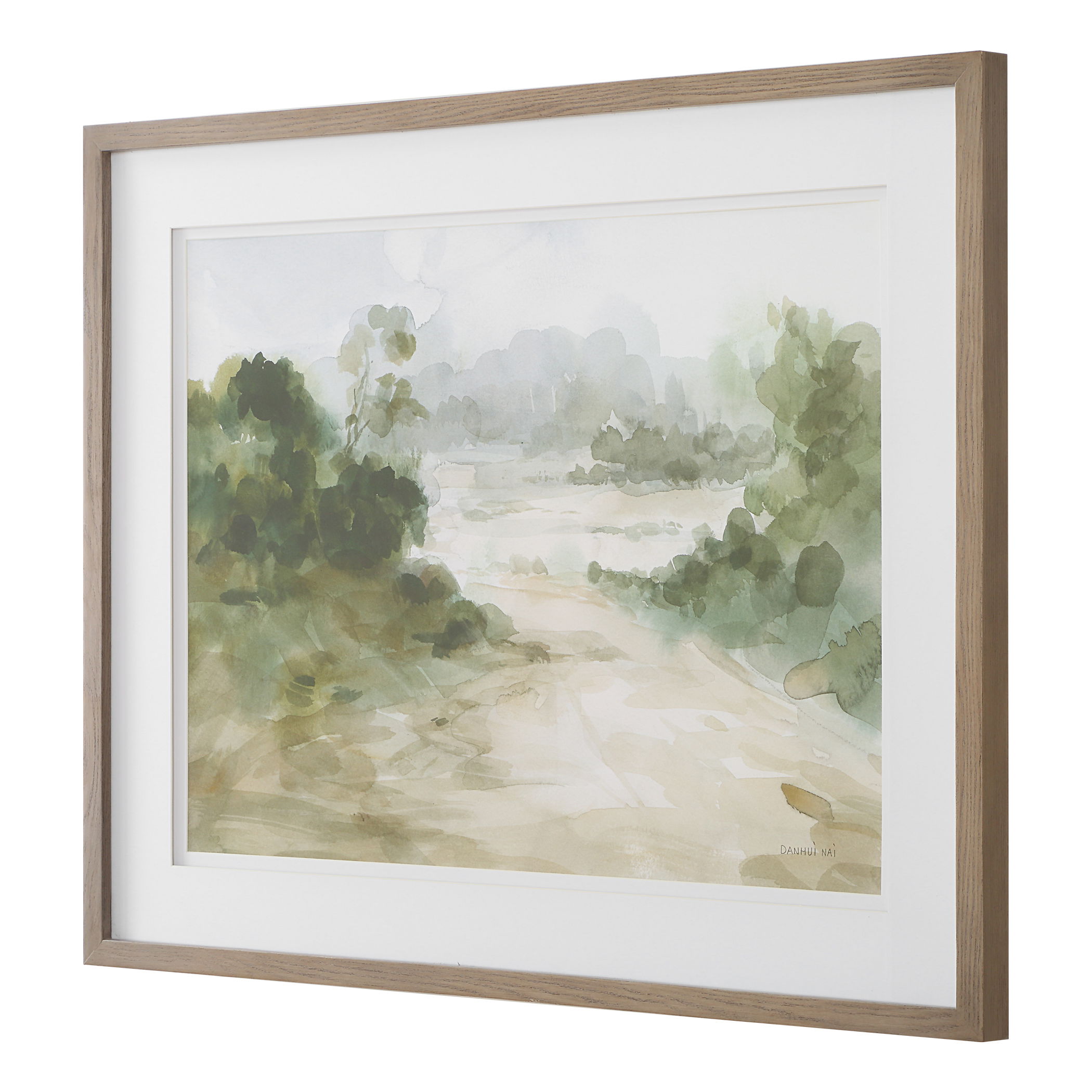 Verdant Watercolor Landscape Print large image 