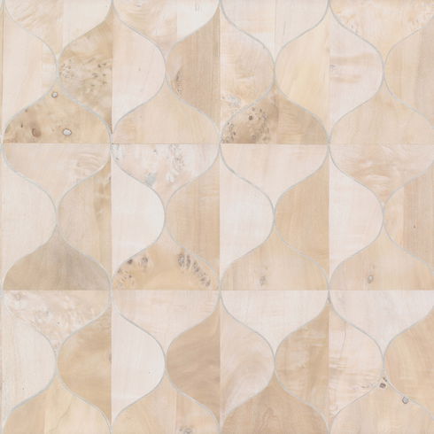 Burlwood Ogee White Wallpaper