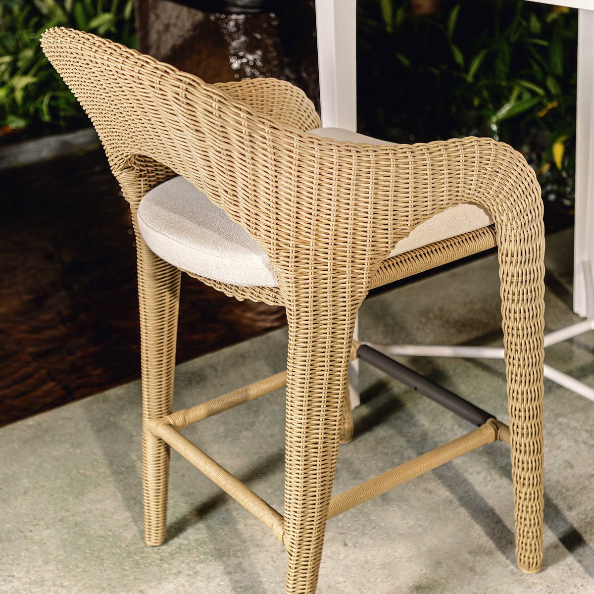 Kavali Outdoor Wicker Counter Stool, Outdoor Stool by Uttermost, 1'11.5" width x 3'2.5" height x 2'1.5" depth View 5