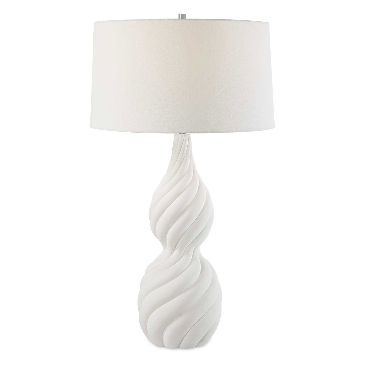 Twisted Swirl White Table Lamp, by Uttermost, 1'6" width x 2'8" height x 1'6" depth View 1
