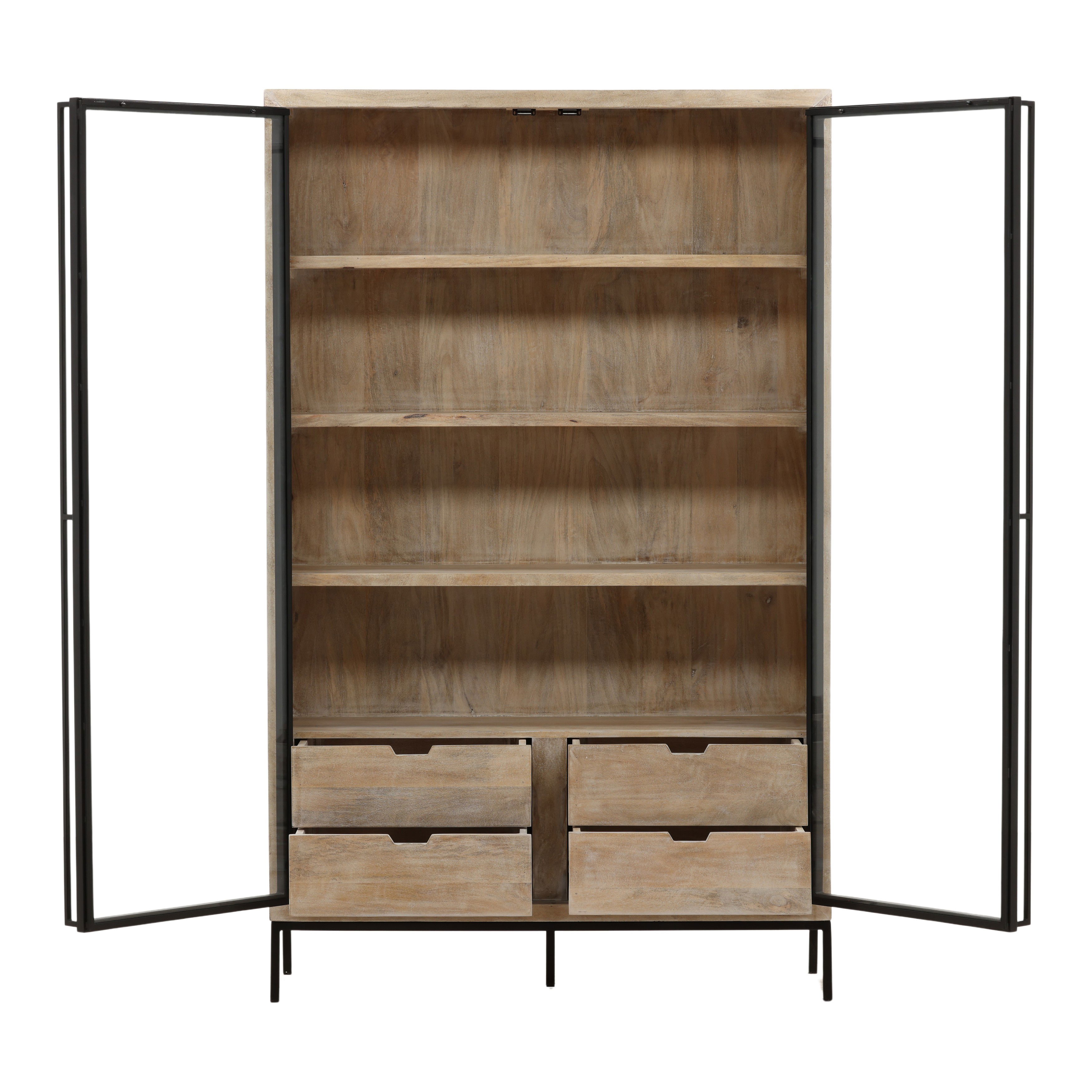 Fairbanks Cabinet Natural, Cabinets & Sideboard by Dovetail, 48" width x 78" height x 16" depth View 5