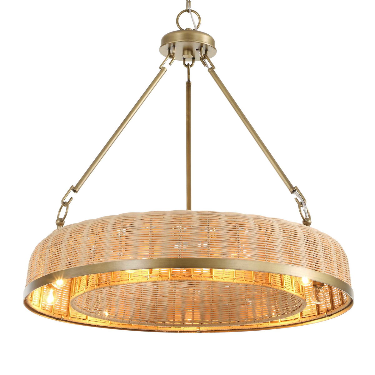 Ladakh 9 Light Round Wicker Pendant, by Uttermost, 28" width x 27" height x 28" diameter View 4