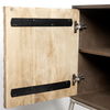 Swordfish 72L x 19W  x 30.25H Two-Tone Brown Wood Cabinet Silver Metal Base 4 Cabinet Door Sideboard thumbnail 9
