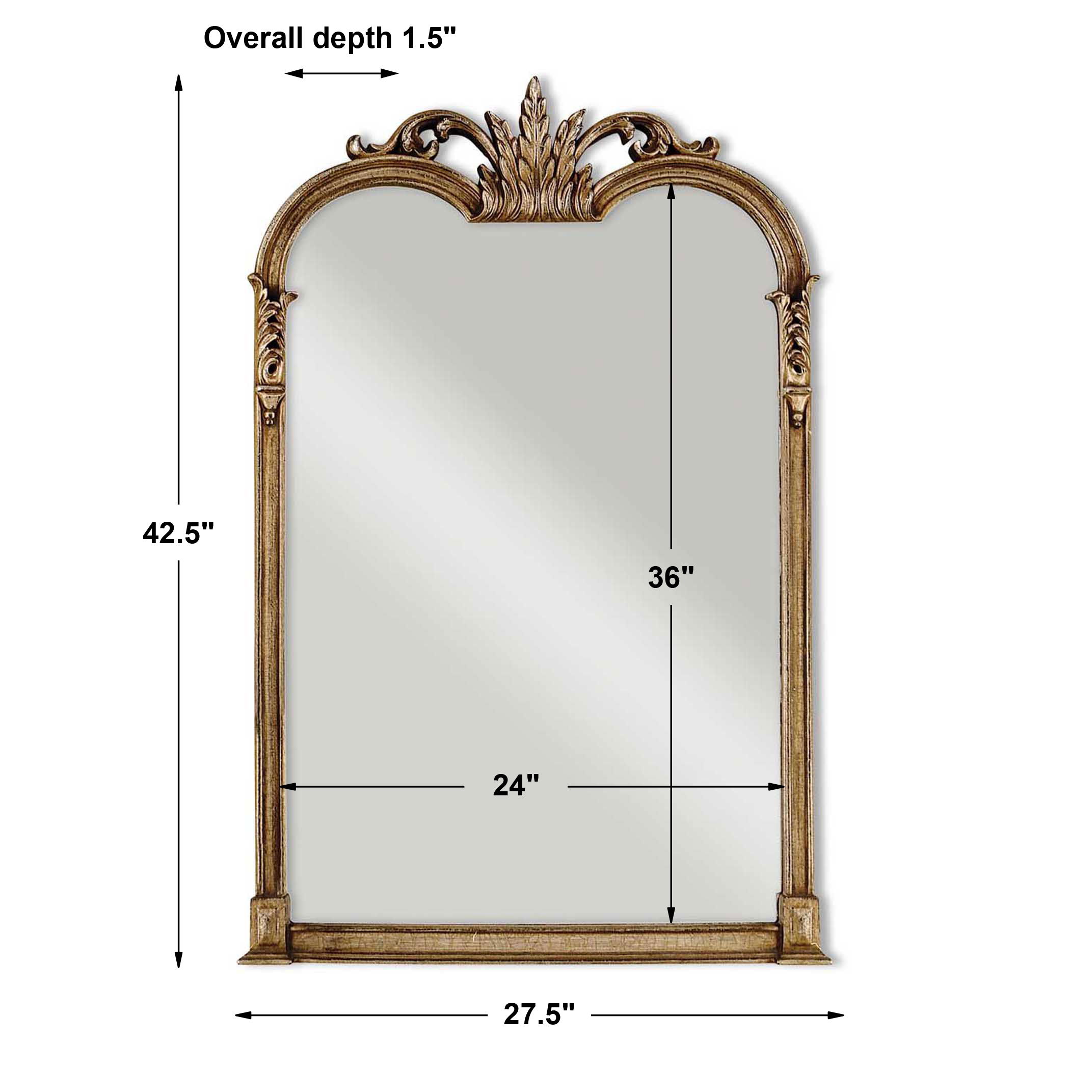 Jacqueline Vanity Mirror, by Uttermost, 27.5" width x 42.5" height x 1.5" depth View 3