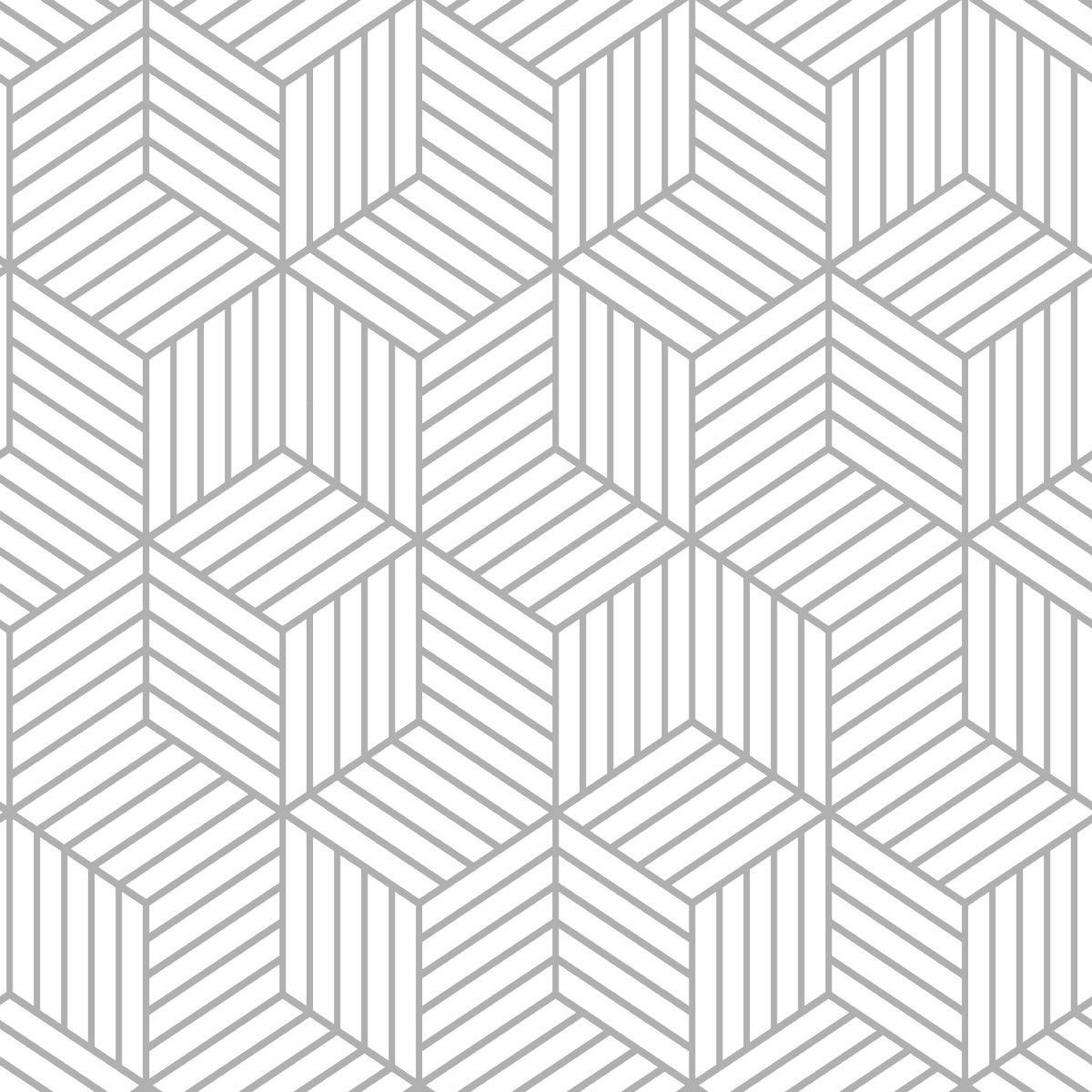 Stripped Hexagon Grey Peel & Stick Wallpaper, by York Wall, 16'6" length x 1'8.5" width x 0.02" depth