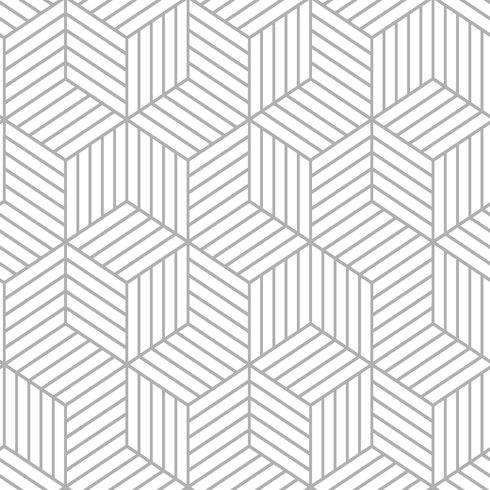 Stripped Hexagon Grey Peel & Stick Wallpaper