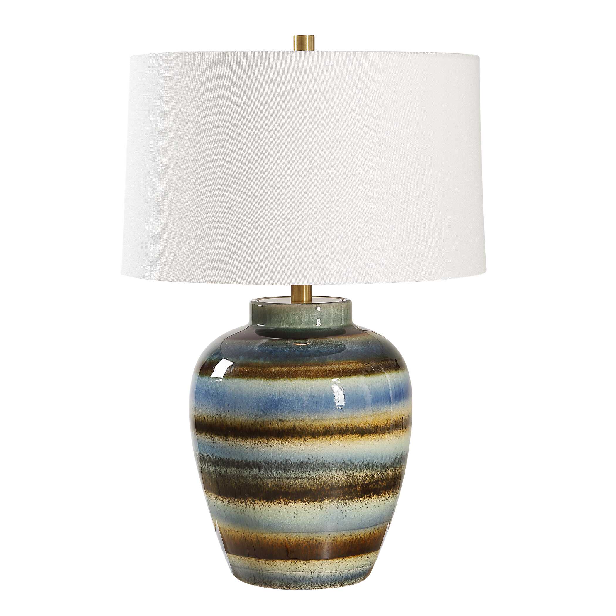 Judarn Blue Brown Table Lamp, by Uttermost, 17" width x 25.5" height x 17" depth View 5
