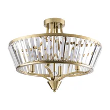 Online Designer Hallway/Entry 20''-4 Lights Metal And Crystal Semi Flush Mount Lighting For Living Room/Bedroom