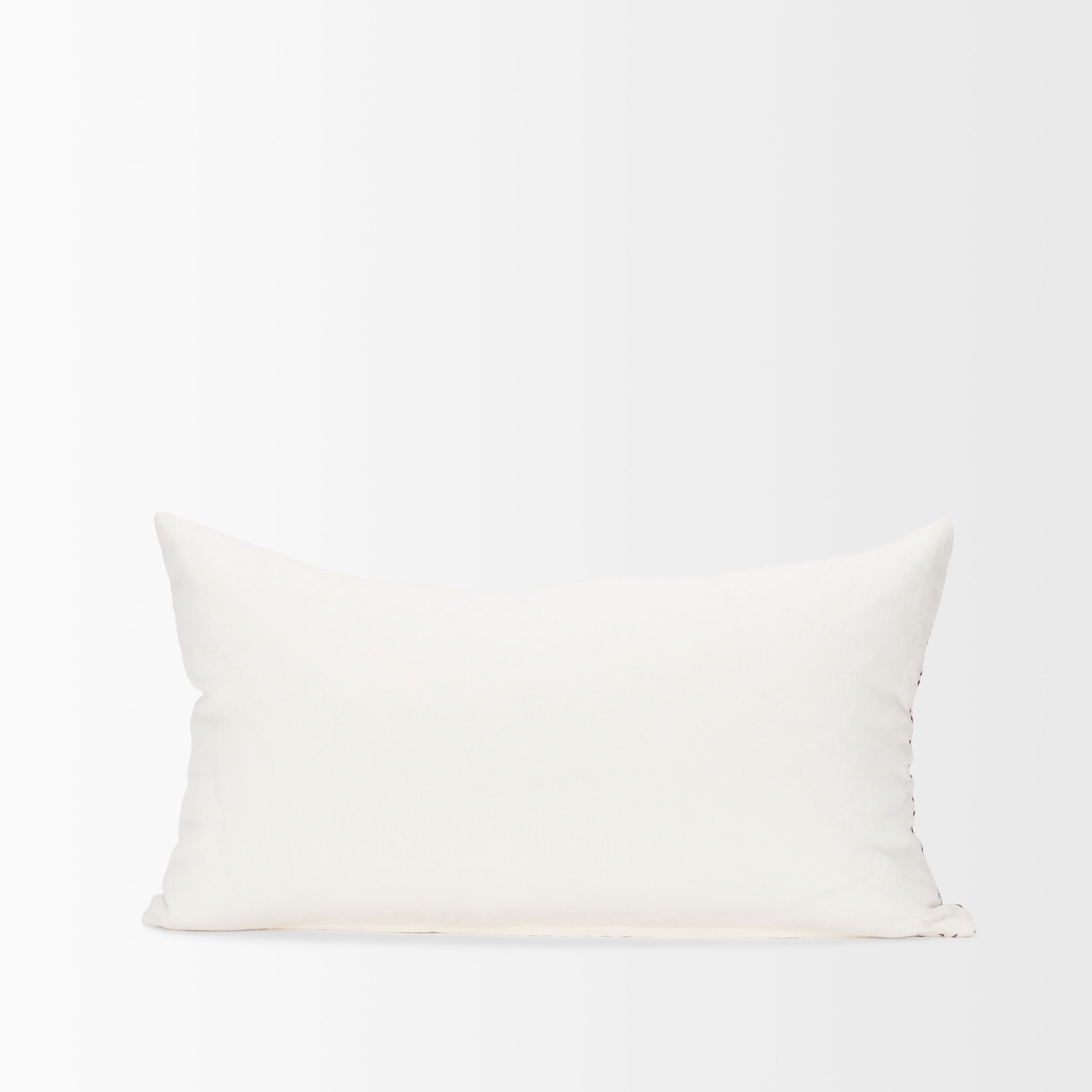 Jayden Cream with Merlot Print Linen Lumbar Decorative Pillow Cover large image 
