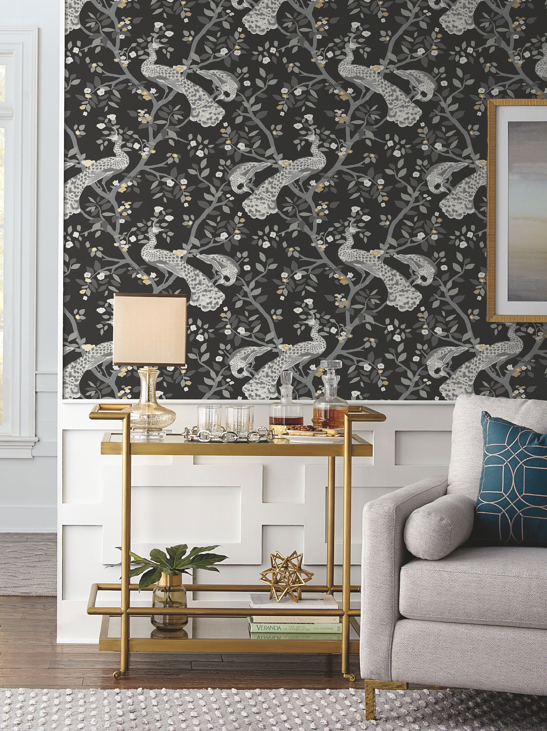 Plume Black & Gold Wallpaper large image 