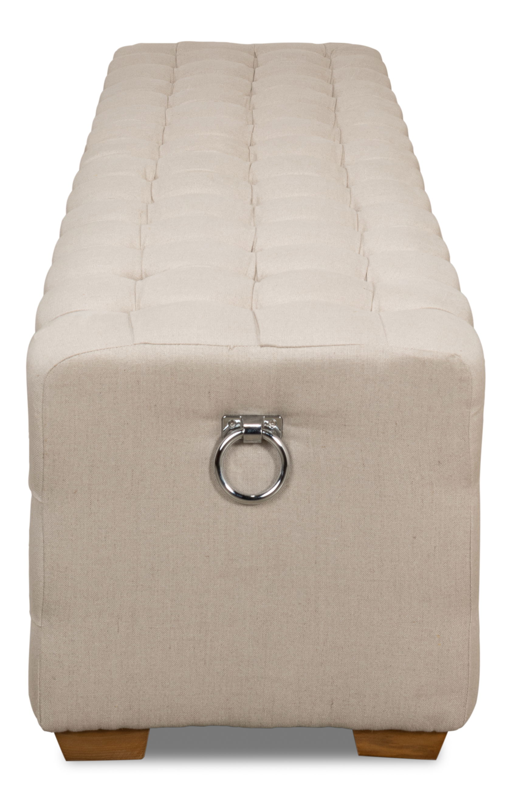 Beam Bench, Tufted Beige Linen large image 