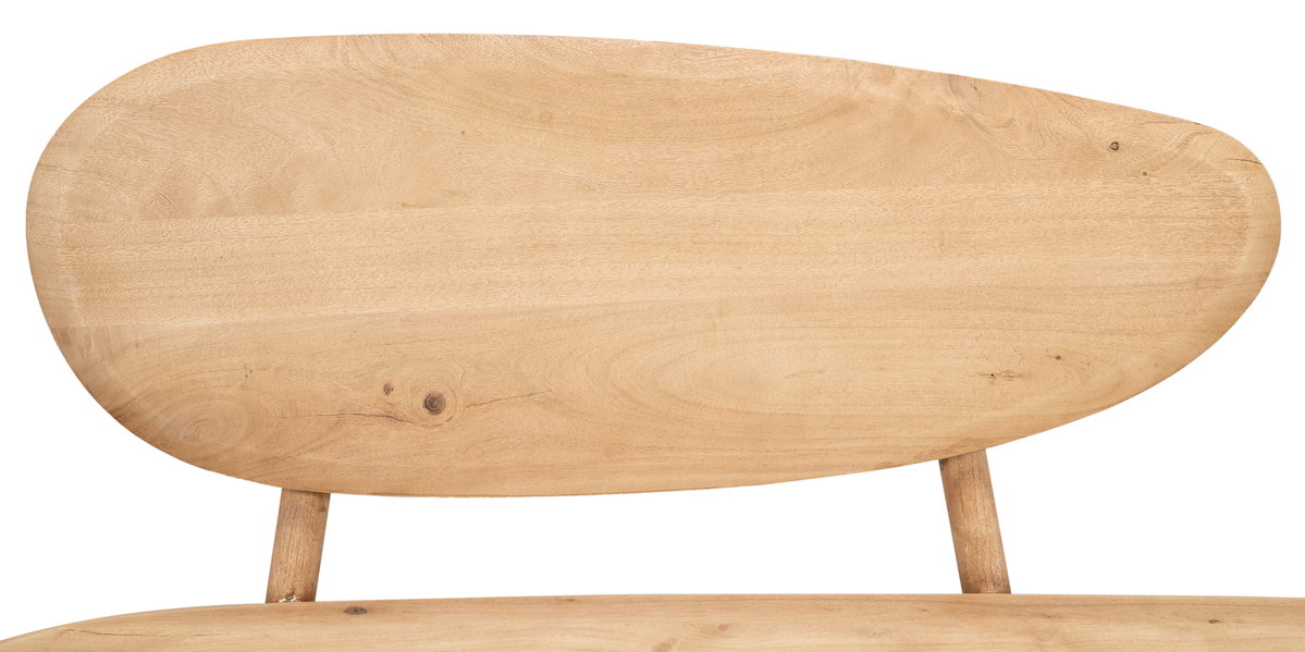 Pebble Bench (1 Back) Lionskin Finish, by Sarreid, 1'3" length x 4'6" width x 2'11" height View 13