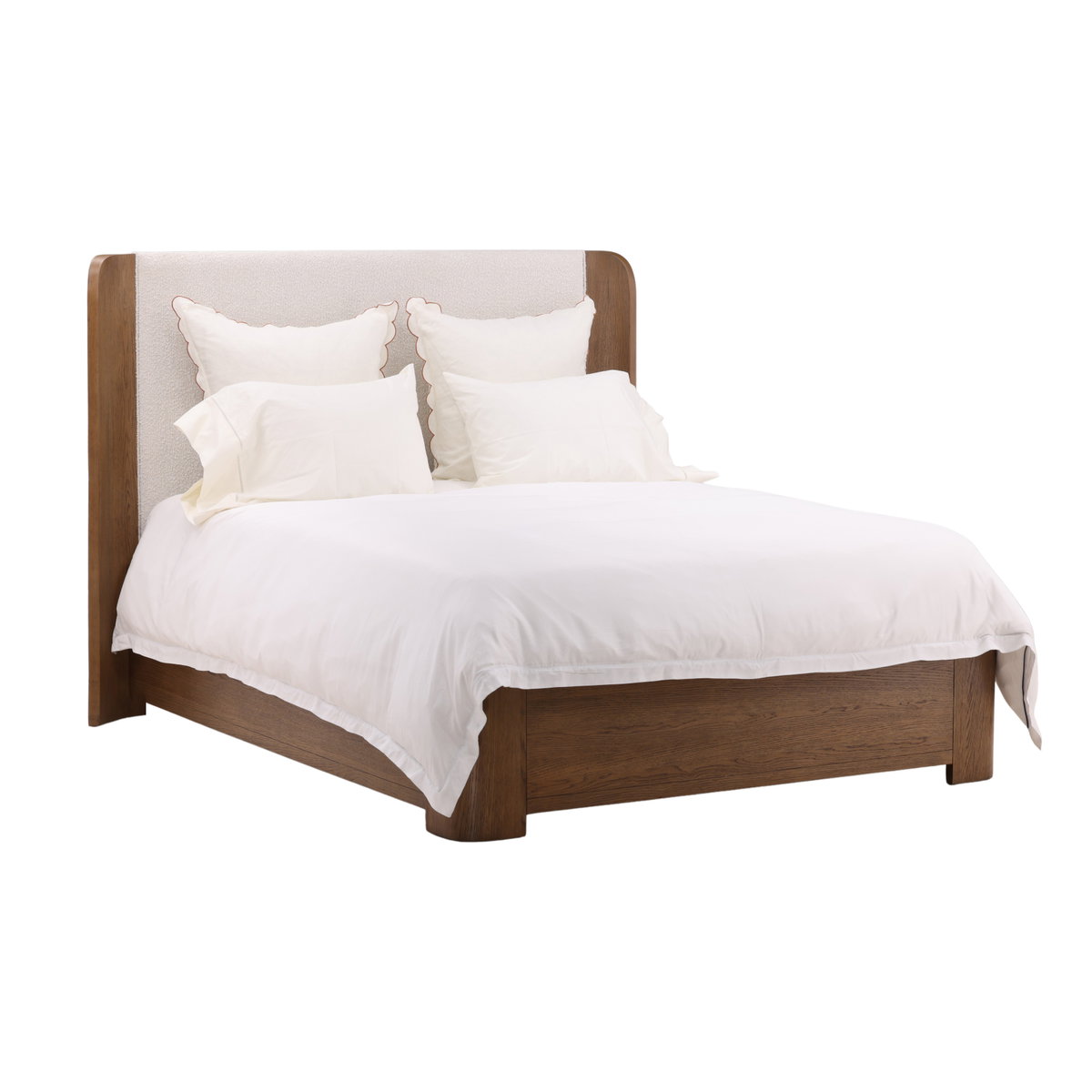 Chadwick Bed Queen Cream, by Dovetail, 84" width x 53.94" height x 87.99" depth View 1