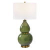 Gourd Green Table Lamp, by Uttermost, 1'4" width x 2'6.5" height x 1'4" depth thumbnail 1