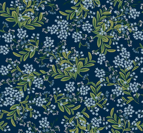 Cornflower Purple & Green Wallpaper