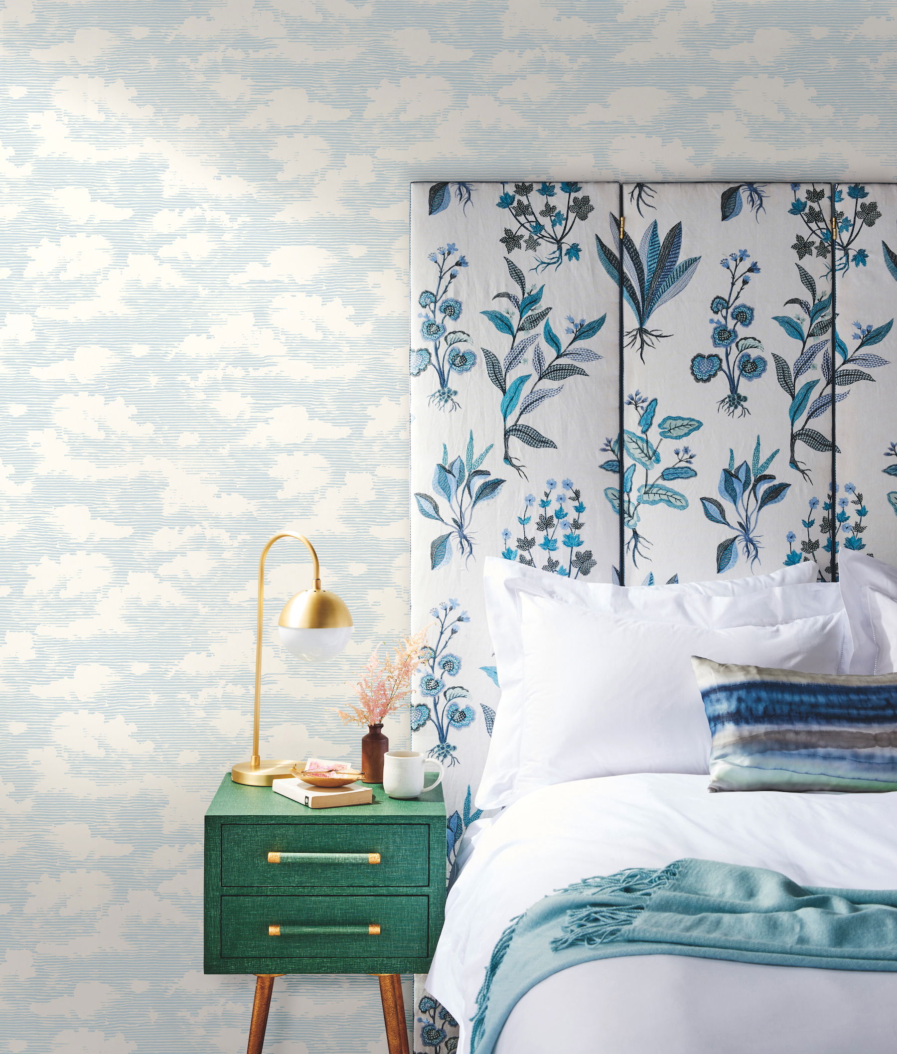 Cloud Cover Blue Wallpaper, by York Wall, 27' length x 2'3" width x 0.02" depth View 2