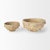 Sonam Set of 2 Beige Paper Mache Spiked Bowls, Decorative Bowl by Mercana, 18" length x 18" width x 8" height thumbnail 5