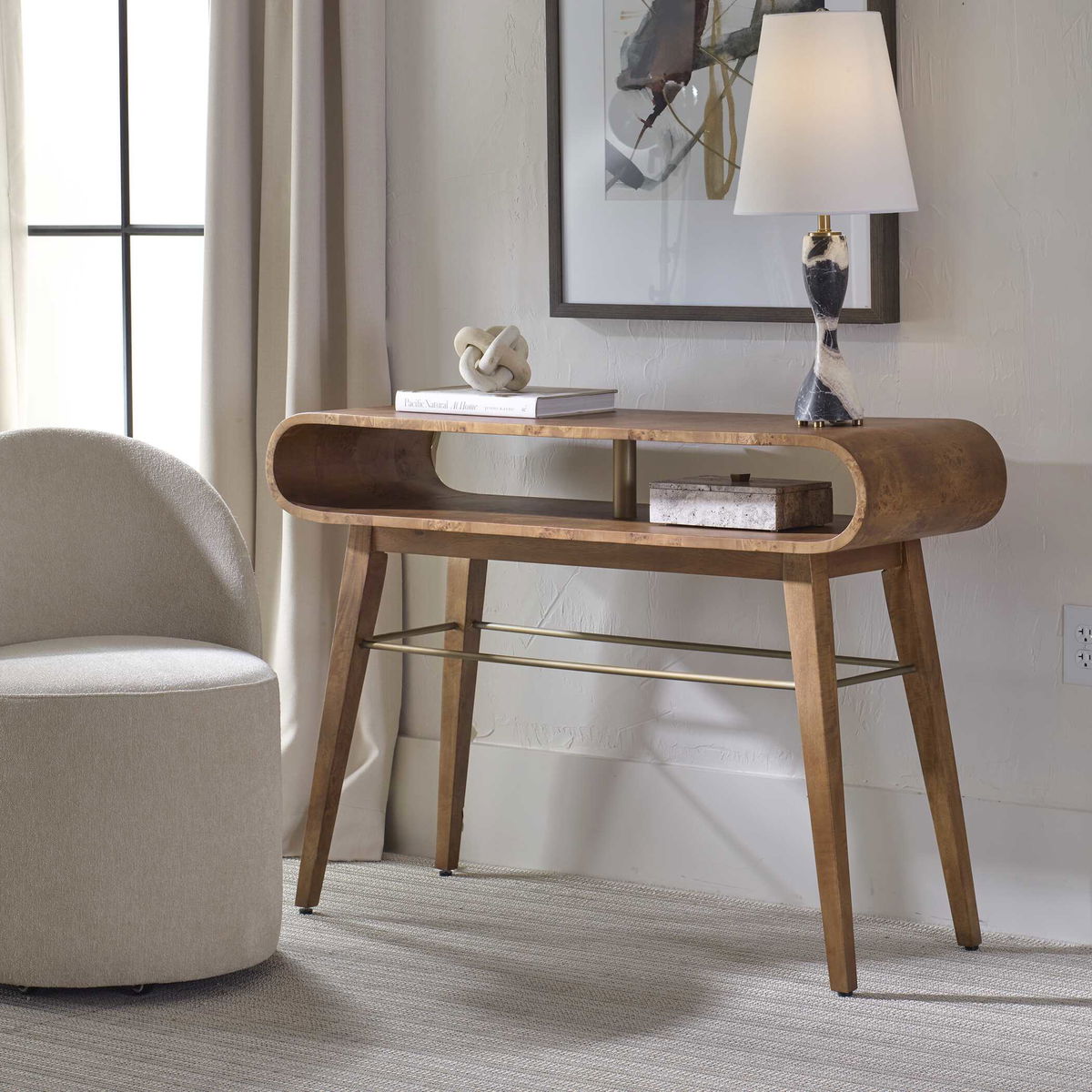 Ledger Mid-Century Console Table, by Uttermost, 46" width x 32" height x 16" depth View 4