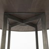 Faye 48' Round Dining Table | Med Brown Wood & Antique Nickel Metal | Seats 4, by Mercana, 48" length x 48" width x 30" height thumbnail 6