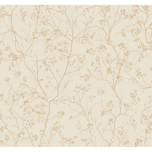 Luminous Branches Cream & Gold Wallpaper large image 