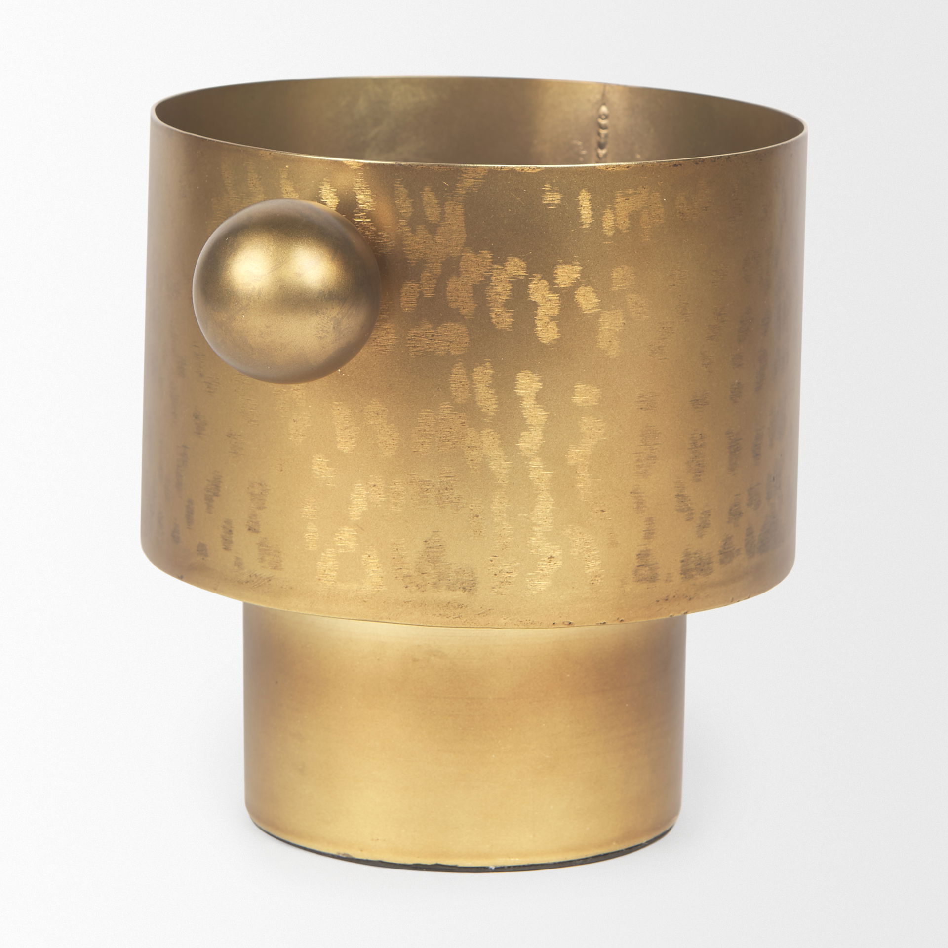 Juno 6.5H Medium Gold Iron Medium Vase, by Mercana, 8.5" length x 6" width x 6.5" height View 5