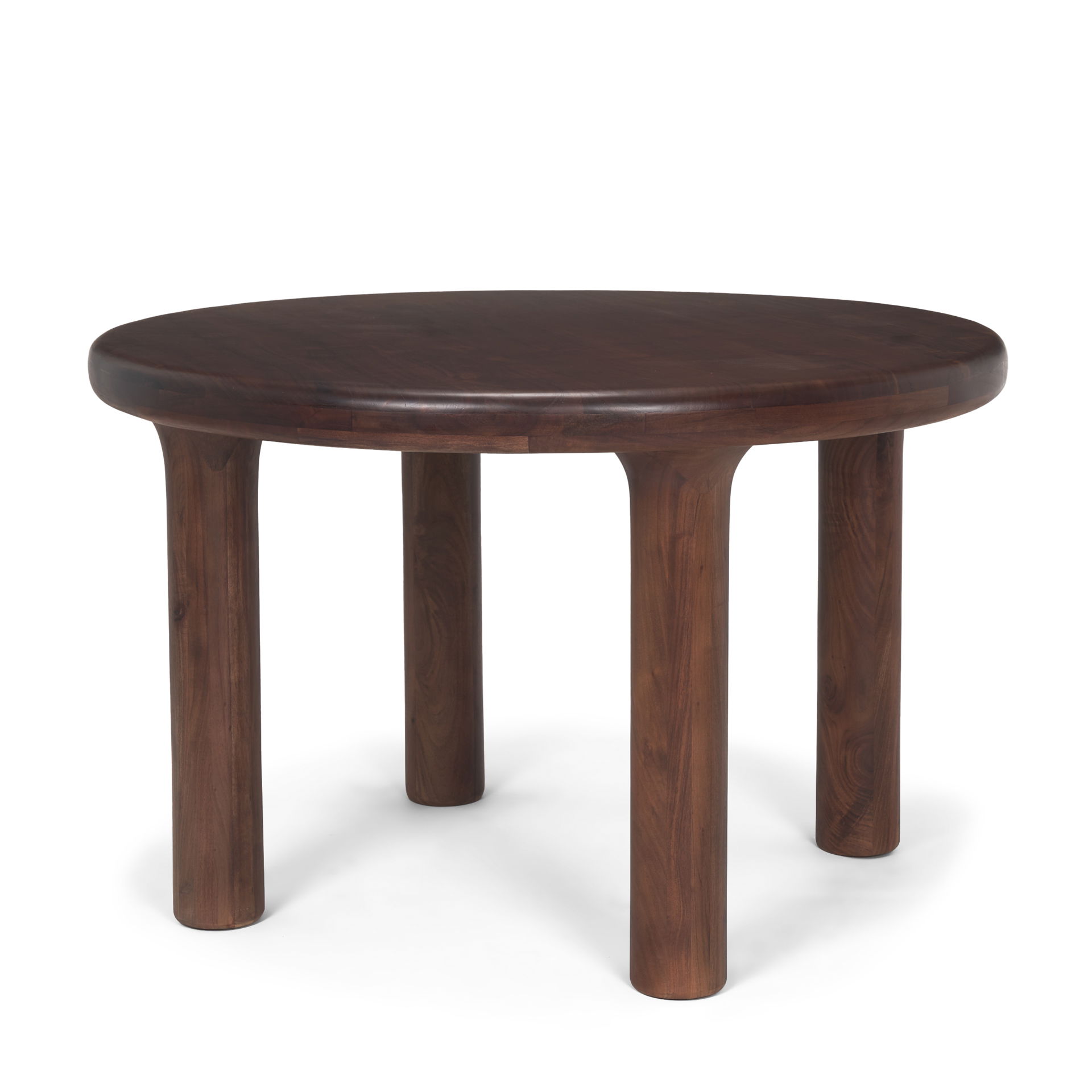 Soma 48' Red Brown Acacia Wood Round Dining Table, by Mercana, 48" length x 48" width x 30" height View 1