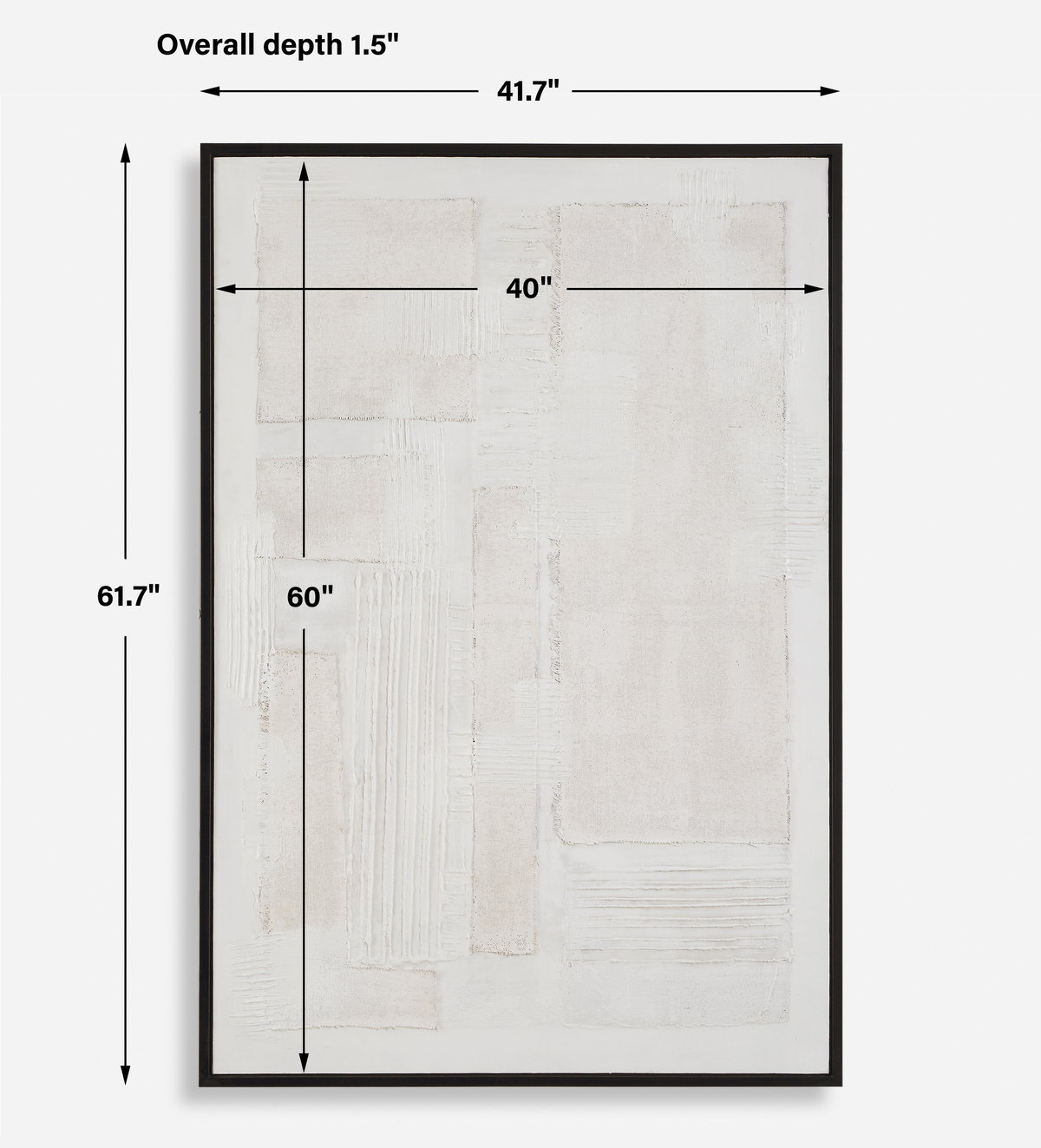 Clean Slate Hand Painted Canvas, Art by Uttermost, 41.7" width x 61.7" height x 1.5" depth View 3