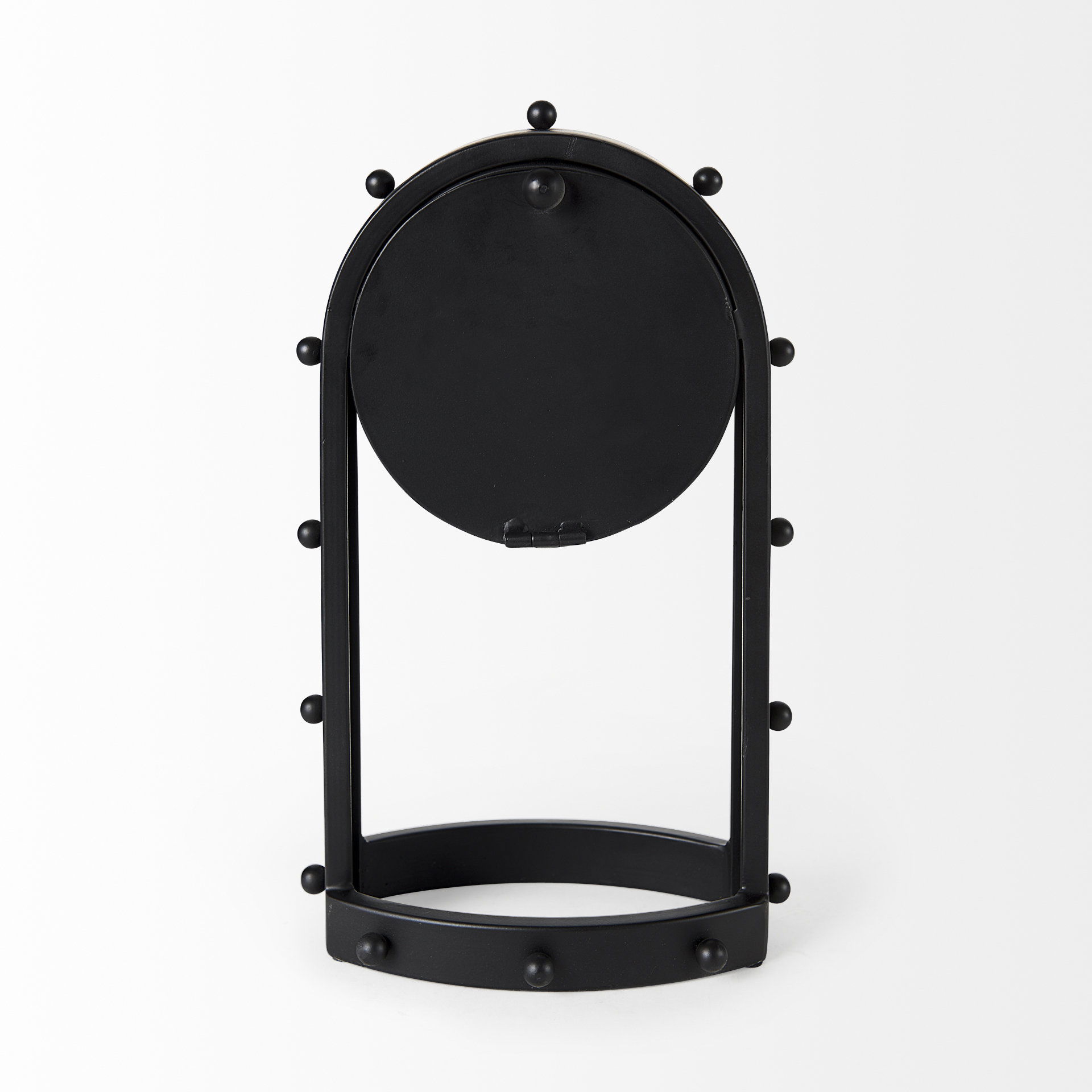 Marian  Black Studded  Table Clock, by Mercana, 7.48" length x 5.71" width x 12.99" height View 6